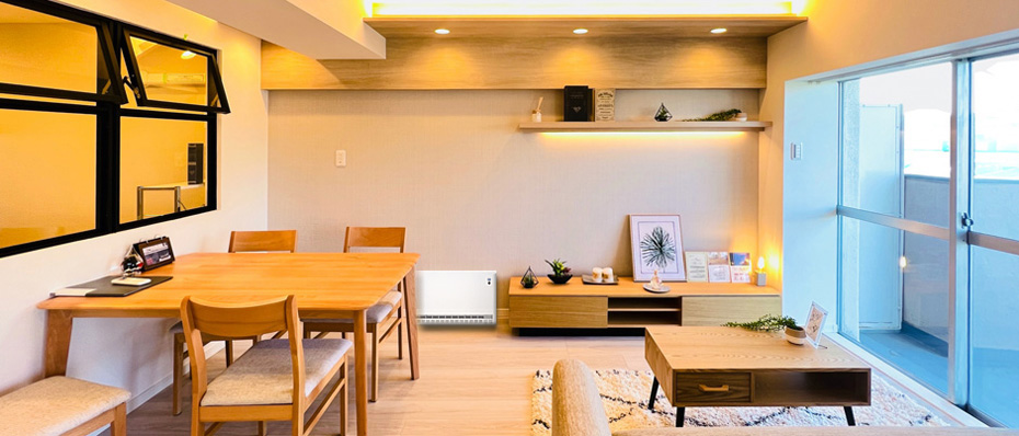 暖かそうなリビングの画像